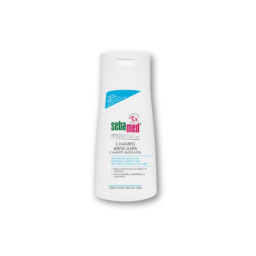 Solución para el pelo graso sebamed champú anticaspa